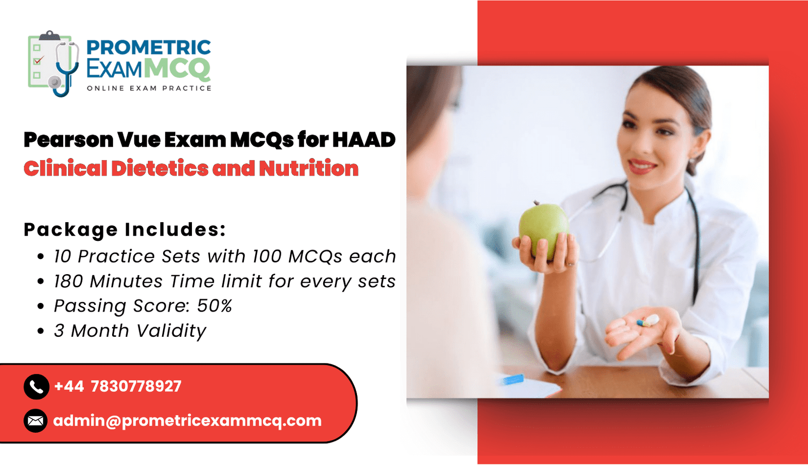 Pearson Vue Exam MCQs for HAAD Clinical Dietetics and Nutrition