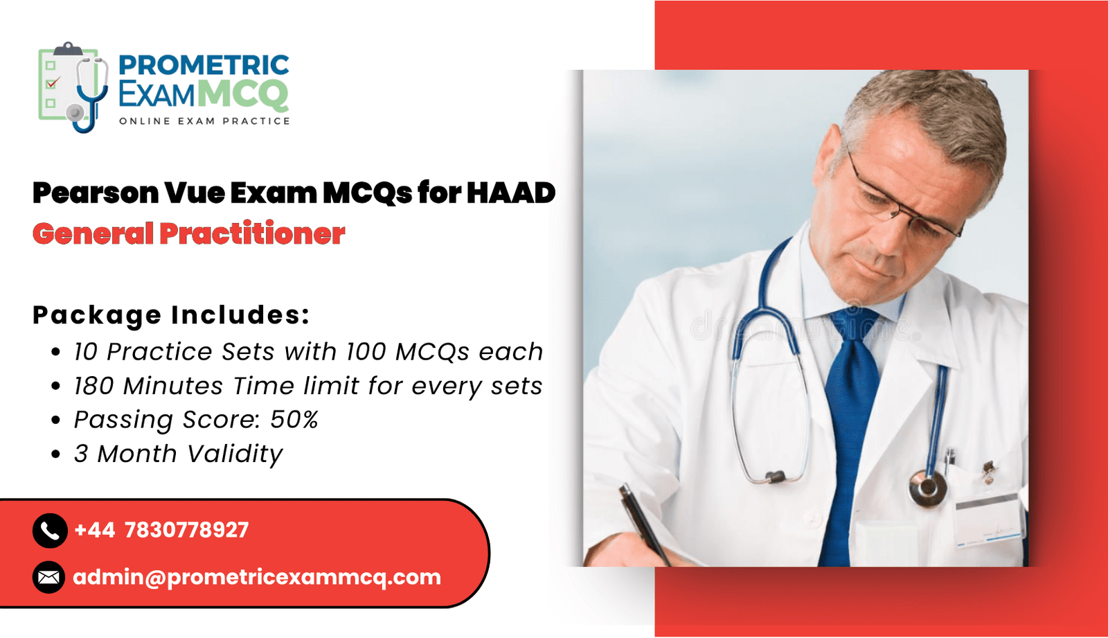 Pearson Vue Exam MCQs for HAAD General Practitioner (GP)