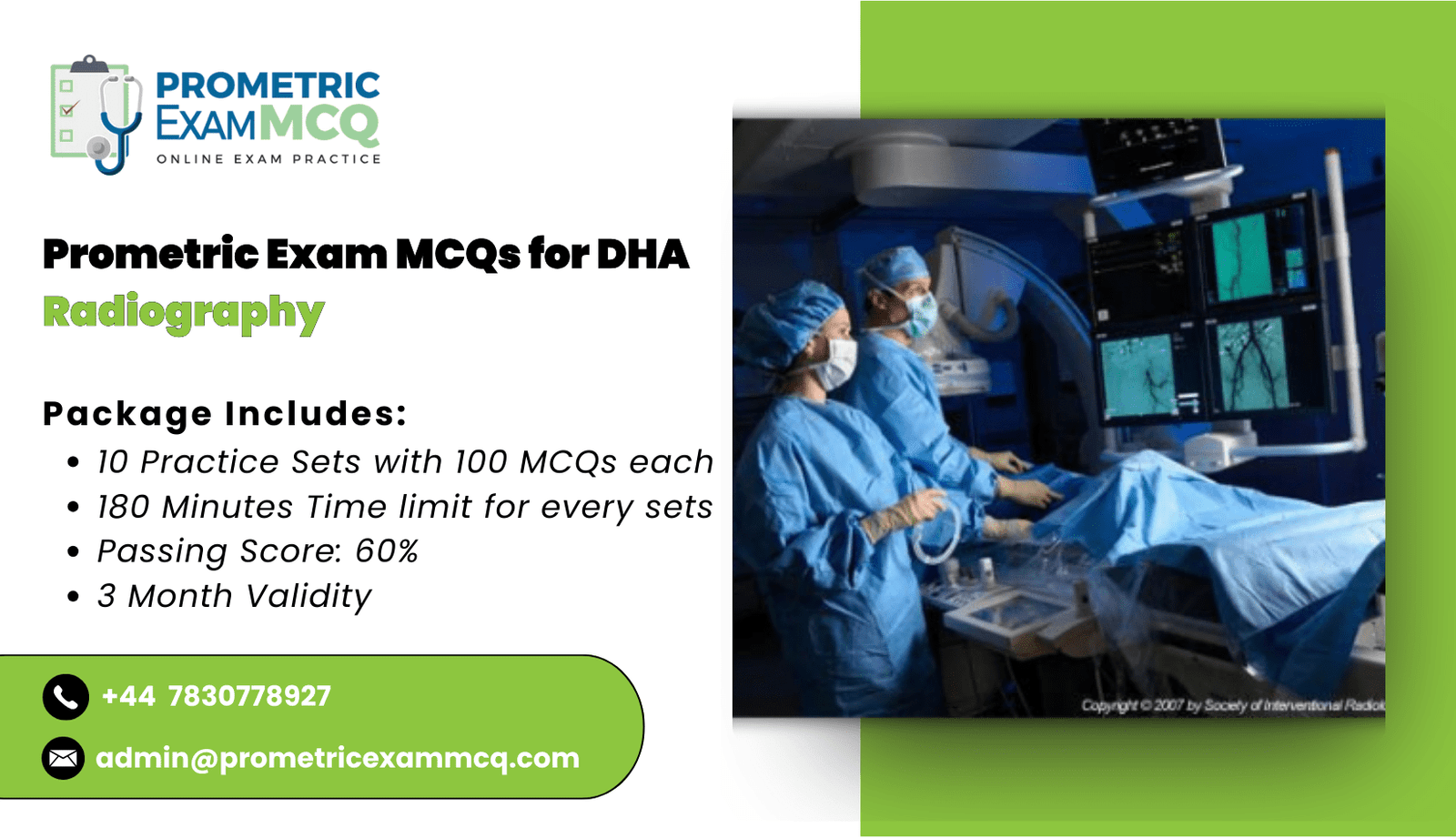 Prometric Exam MCQs for DHA Radiography
